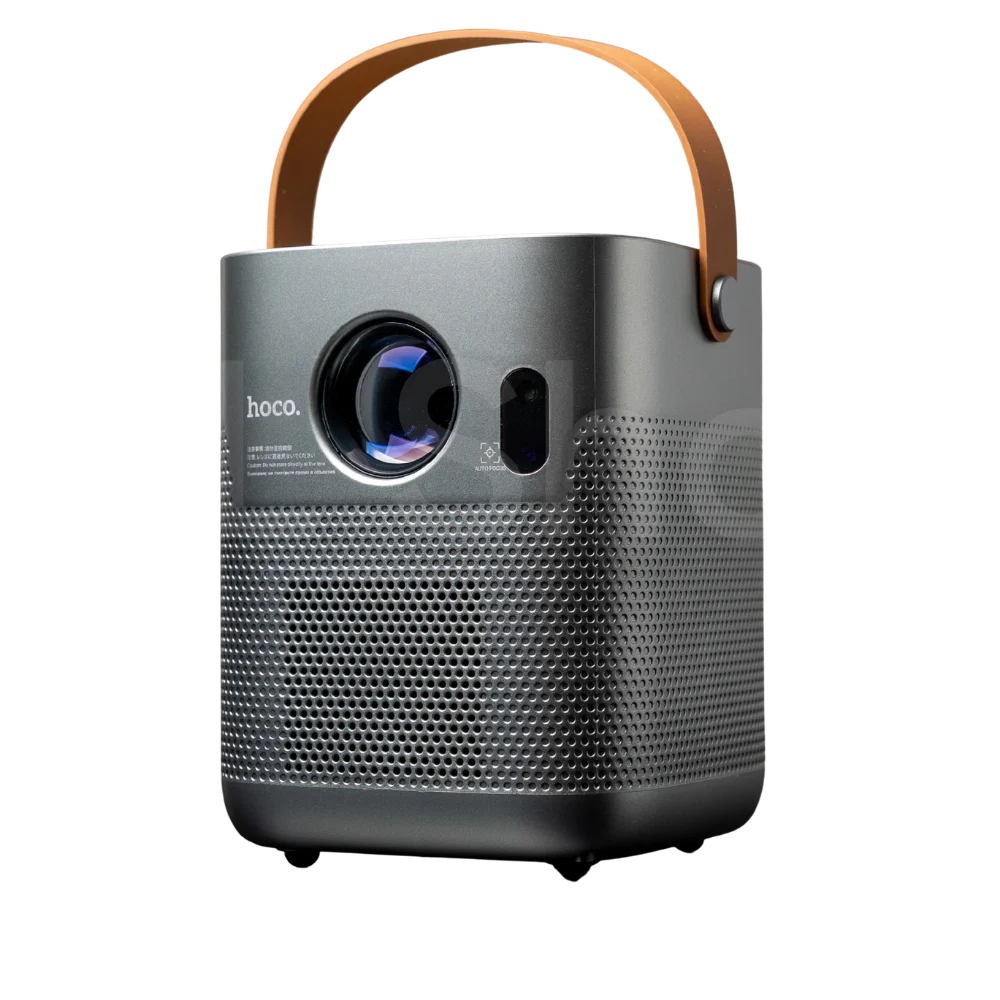 Hoco DT4 projector price in Bangladesh with full autofocus, 190 ANSI brightness, HD 720P resolution, Android OS, WiFi, Bluetooth 5.1, and auto keystone correction.