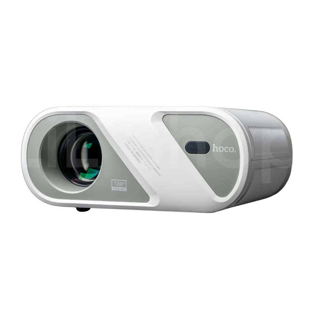 Hoco DT1 projector price in Bangladesh with HD 720P resolution, 140 ANSI brightness, WiFi, Bluetooth 5.0, and wireless screen mirroring support.